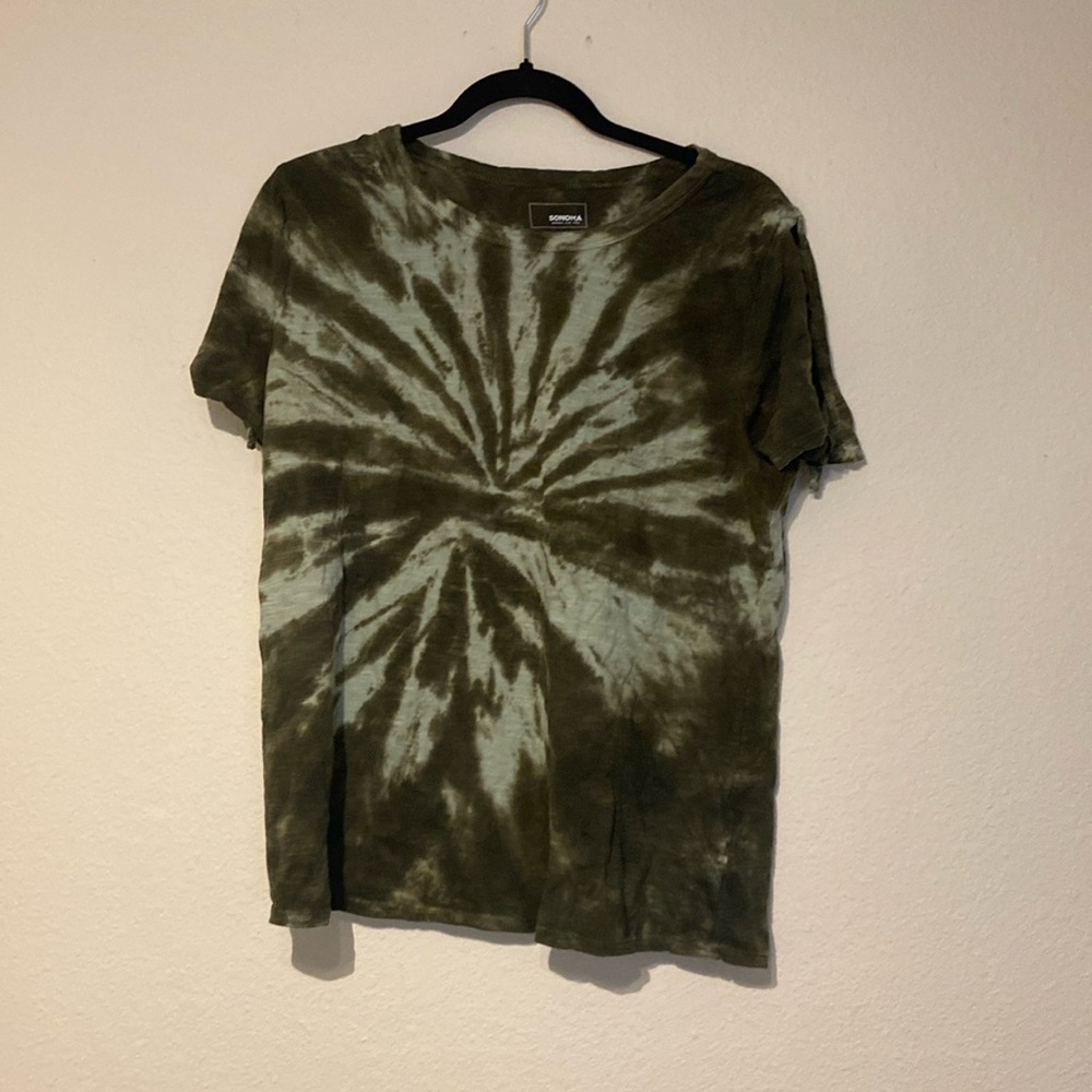 Sonoma Army Green Tie Dye blouse